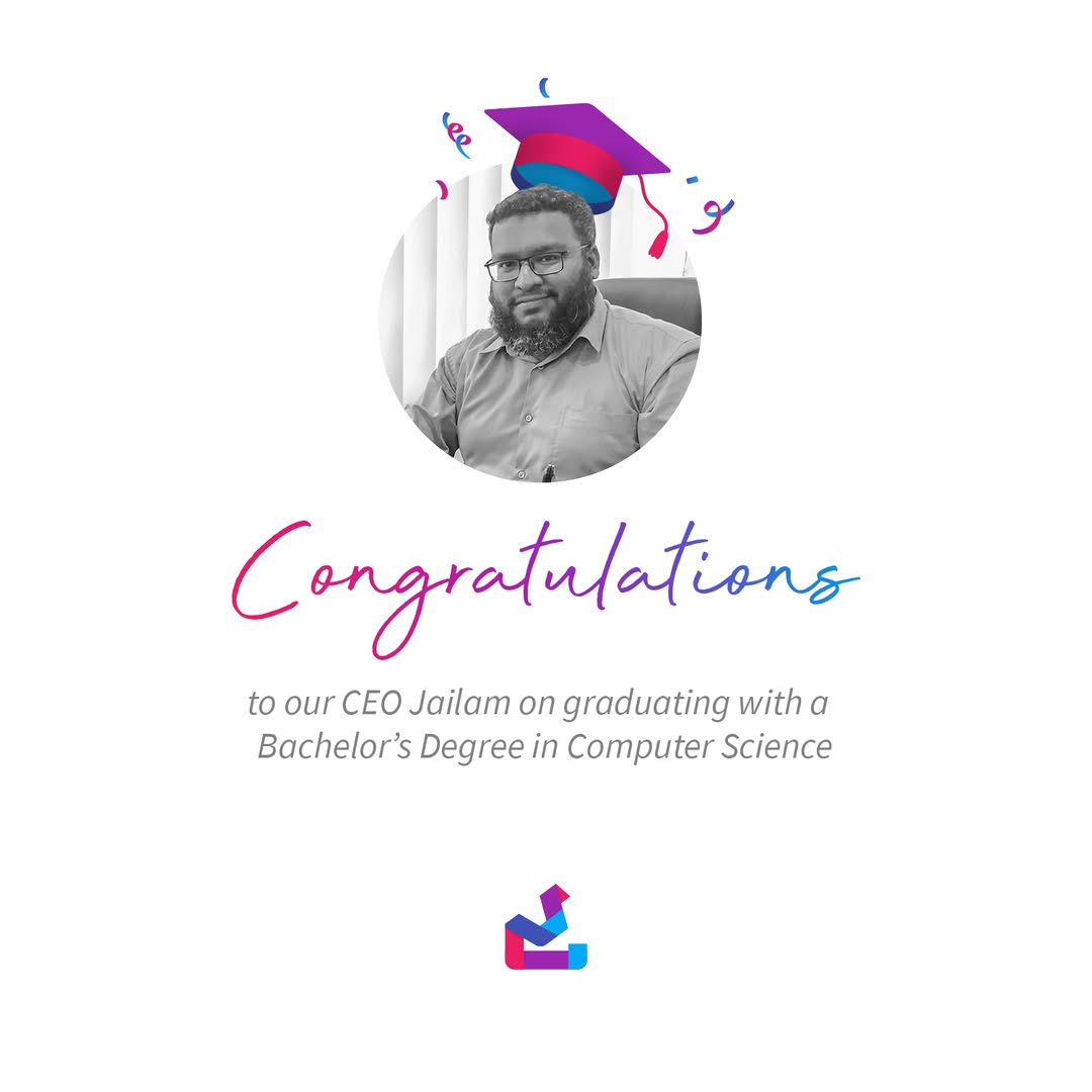 CEO Jailam graduates with a Bachelor’s Degree in Computer Science