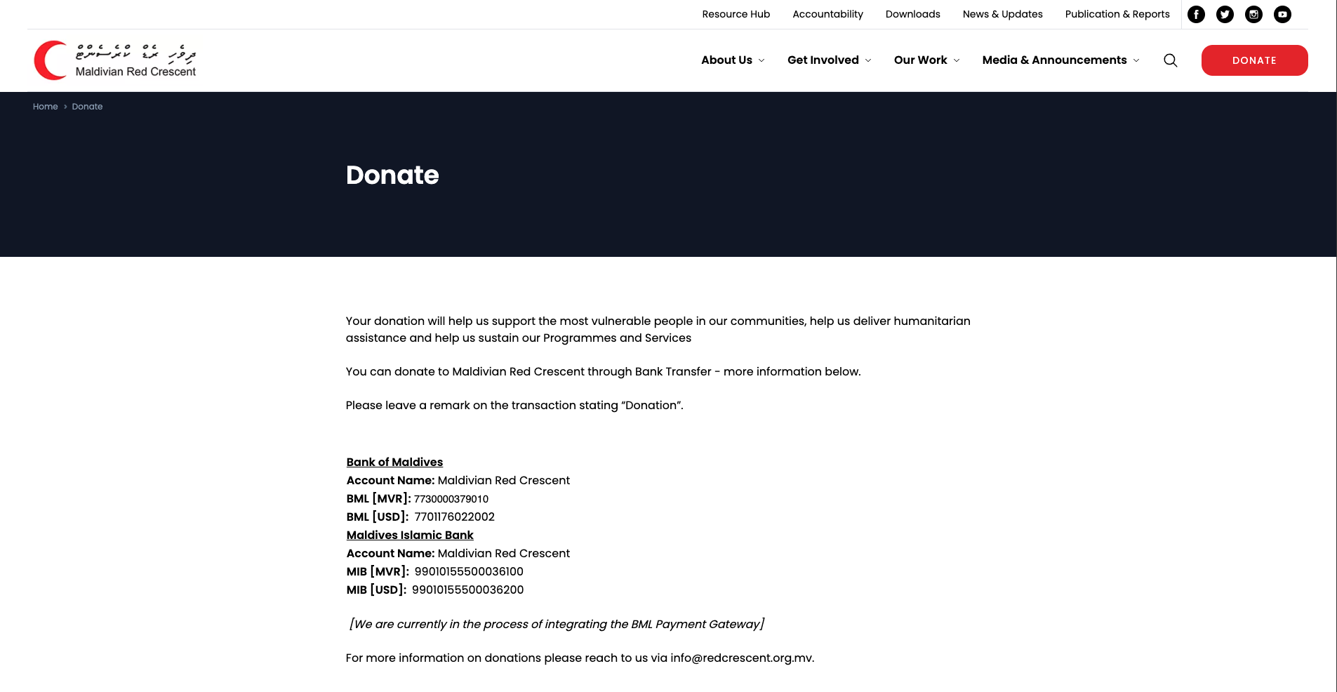 Javaabu Launches Online Donation System for Maldivian Red Crescent