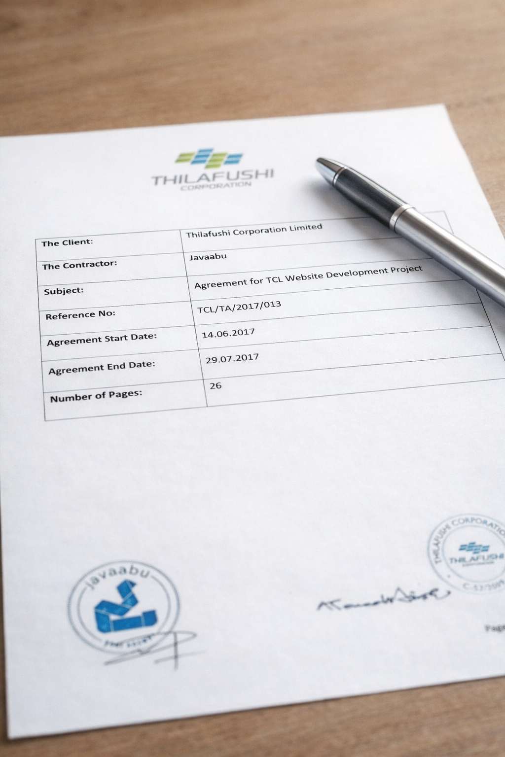 Javaabu Signs Agreement with Thilafushi Corporation Limited to Develop New Website